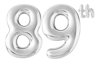 89th Year Anniversary Silver Number Bubble