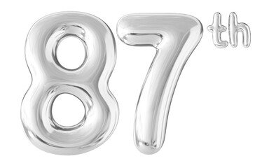 87th Year Anniversary Silver Number Bubble