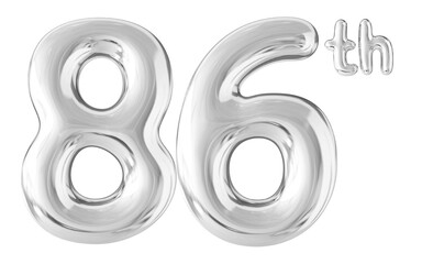 86th Year Anniversary Silver Number Bubble