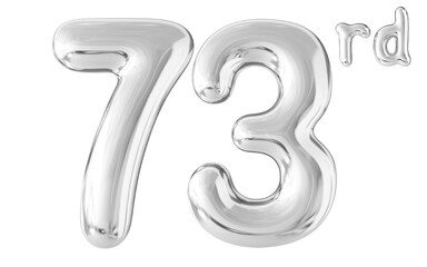 73rd Year Anniversary Silver Number Bubble