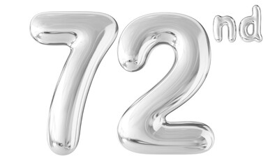 72nd Year Anniversary Silver Number Bubble