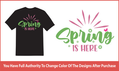 Spring is here tshirt design , Cut Files , spring svg, Hello vector designs - Sweet Quote idea | Winter Saying - Season Clipart , Welcome Spring design