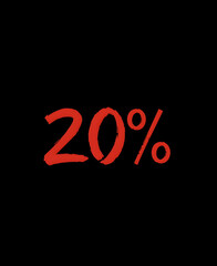 20% numeric sign, perfect for seasonal sales and Black Friday promotions.