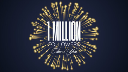 Thank you followers peoples, 1m online social group, happy banner celebrate, Vector illustration image.
