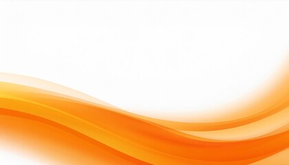 Elegant orange waves against a clean white backdrop creating a dynamic and vibrant abstract composition
