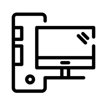 smartphone connected desktop computer outline clip art preview