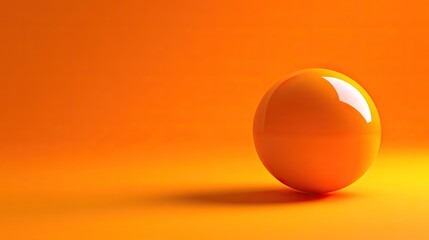 Abstract orange background highlighting a 3D ball. This vibrant orange background enhances the visual appeal of the 3D ball, creating an engaging composition with ample copy space.