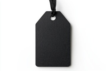 Elegant black tag for product labeling or gift wrapping perfect for personalizing items and adding a touch of sophistication to any occasion