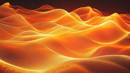 Fototapeta premium Abstract digital wave of particles creates a mesmerizing visual experience. This abstract digital wave illustrates the fluidity of movement, complemented by ample copy space for your designs.