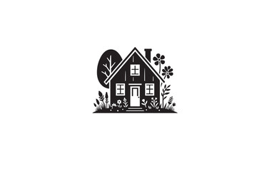 A  House vector silhouette image made by adobe illustrator ..eps
