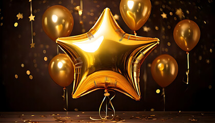 shiny gold star balloon adds celebratory touch parties special occasions every time blown displayed