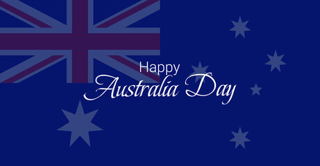 Australia Day. 26 January. Holiday Concept. Australia flag . Template for background with  Card ,banner, poster.  flat illustration. Jpeg format.