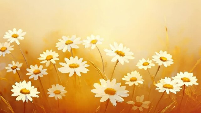 Oil painting landscape - meadow of daisies, Abstract vector pattern, Abstract background texture for cards	
