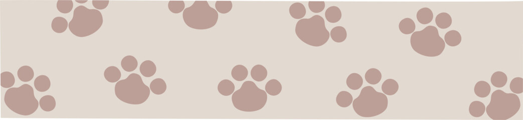 Brown color paw washi tape scrapbook stripes, sticky label tags and decorative scotch strip paper sticker tape, banner flat design png illustration design © buzstop