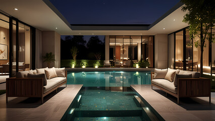 Realistic image of a luxury residential environment. Showcase an elegant, modern home