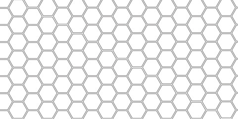 Vector geometric seamless texture symbol. Hexagon, bees hive cells pattern. Bee honey shapes. Abstract pattern with hexagonal white and gray technology line paper background.   Stylish grid texture. 
