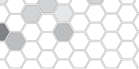 Vector geometric seamless texture symbol. Hexagon, bees hive cells pattern. Bee honey shapes. Abstract pattern with hexagonal white and gray technology line paper background.   Stylish grid texture. 
