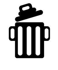 Trash Icon Image on White Background of Trash Can