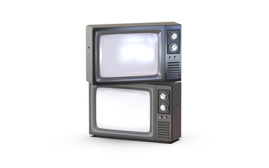 3d Render Stacked Old-School TVs - Unique Vintage Display