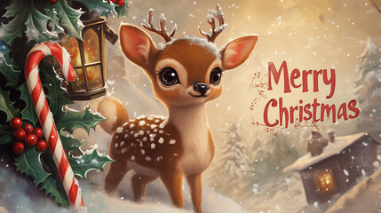 Christmas deer vintage 