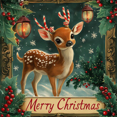Christmas deer vintage 
