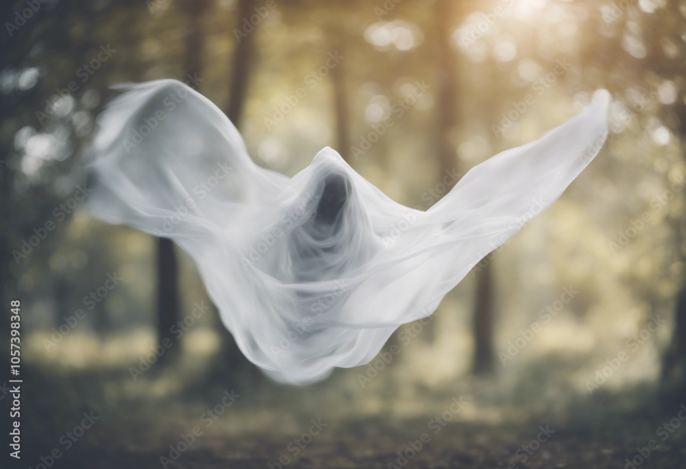 Wall mural flying sheet ghost white supernatural mysterious