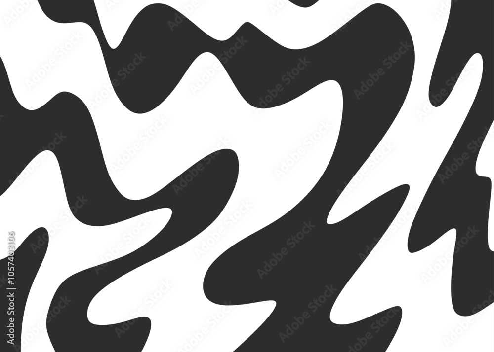 Poster abstract background with wavy lines pattern. seamless ink pattern