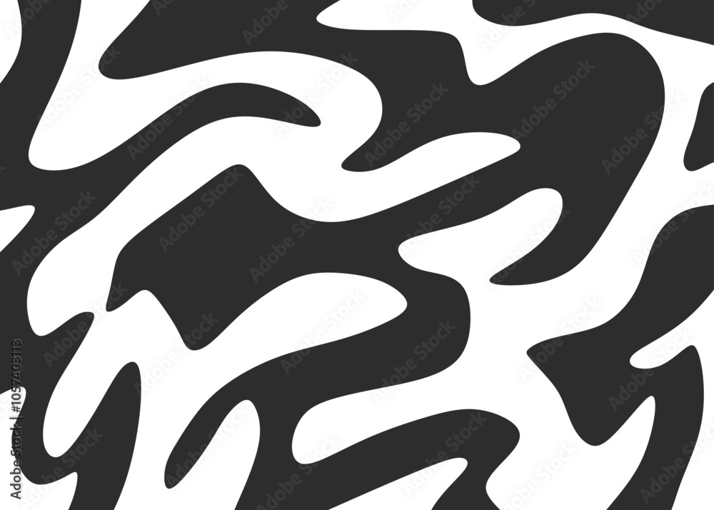 Poster abstract background with wavy lines pattern. seamless ink pattern