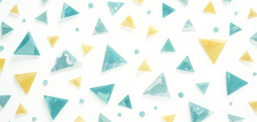 Minimalist Triangle Pattern with Teal and Yellow Pastel Colors