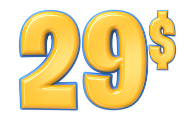 Blue And Yellow Number 3D Render