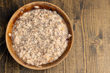 oat flakes with the addition of pieces of dried berries and fruits