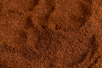 a large amount of ground coffee powder close-up