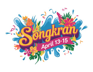 Obraz premium Songkran Festival Logo Design 
