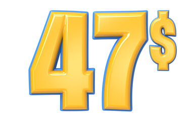 Blue And Yellow Number 3D Render