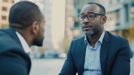 Obraz premium Business consultant giving advice to a small business owner