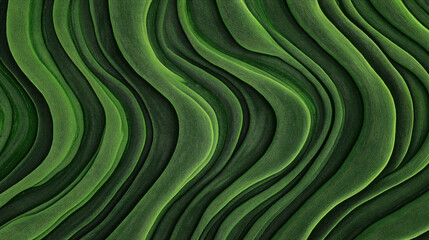 Abstract green texture with wavy patterns resembling organic leaf structures or topographic contour lines in varying shades of green and smooth flowing lines.