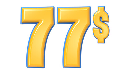 Blue And Yellow Number 3D Render