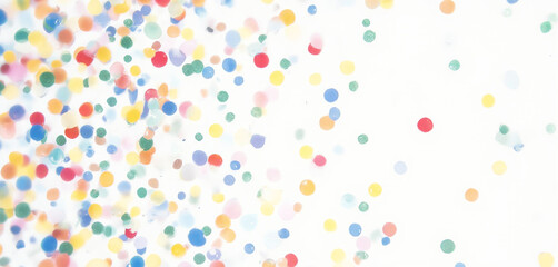 Vibrant Confetti Dots on White Background for Festive Celebration