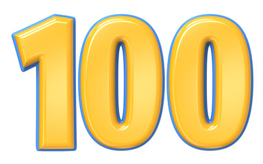 Blue And Yellow Number 3D Render