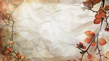 Autumn and White Paper Background - a charming and seasonal visual. The combination of autumn elements on a white paper background creates a warm and nostalgic scene. It showcases the beauty of autumn