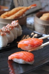 Delicious salmon sushi