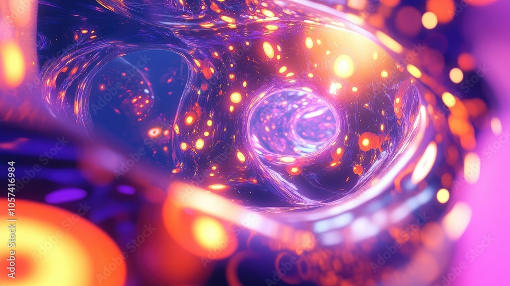 Aufkleber Abstract image symbolizing regenerative biotech, with glowing cells regenerating under a vibrant, dynamic light pattern