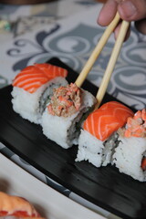 Delicious salmon sushi