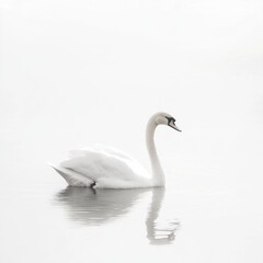 Fototapeta premium White swan isolated white background