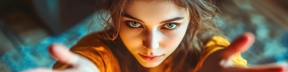 Fototapeta premium woman fortune teller close up. Selective focus