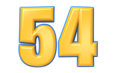 Blue And Yellow Number 3D Render