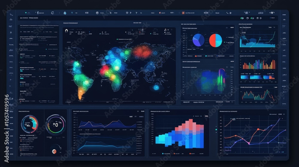 Poster business dashboard with generative ai applications in investment, project management, and data