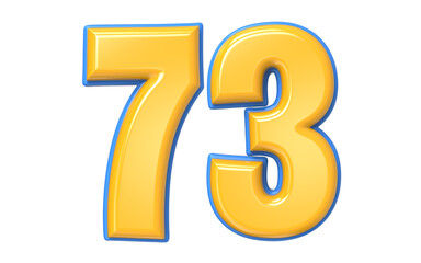 Blue And Yellow Number 3D Render