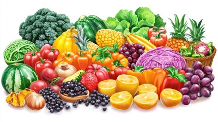 Supermarket Stuff on White Background 4c
