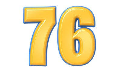 Blue And Yellow Number 3D Render